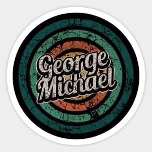 George Michael // Retro Circle Crack Vintage Sticker